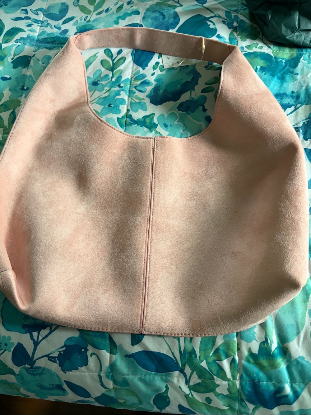Primark Pale Blush Pink Shoulder Hobo Bag - soft suede-like.